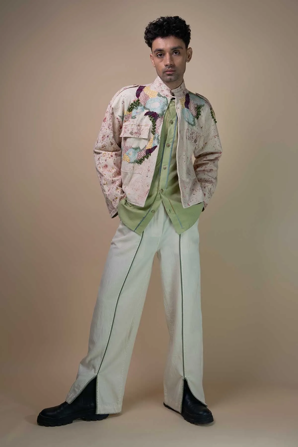 Kora Printed Embroidered Jacket