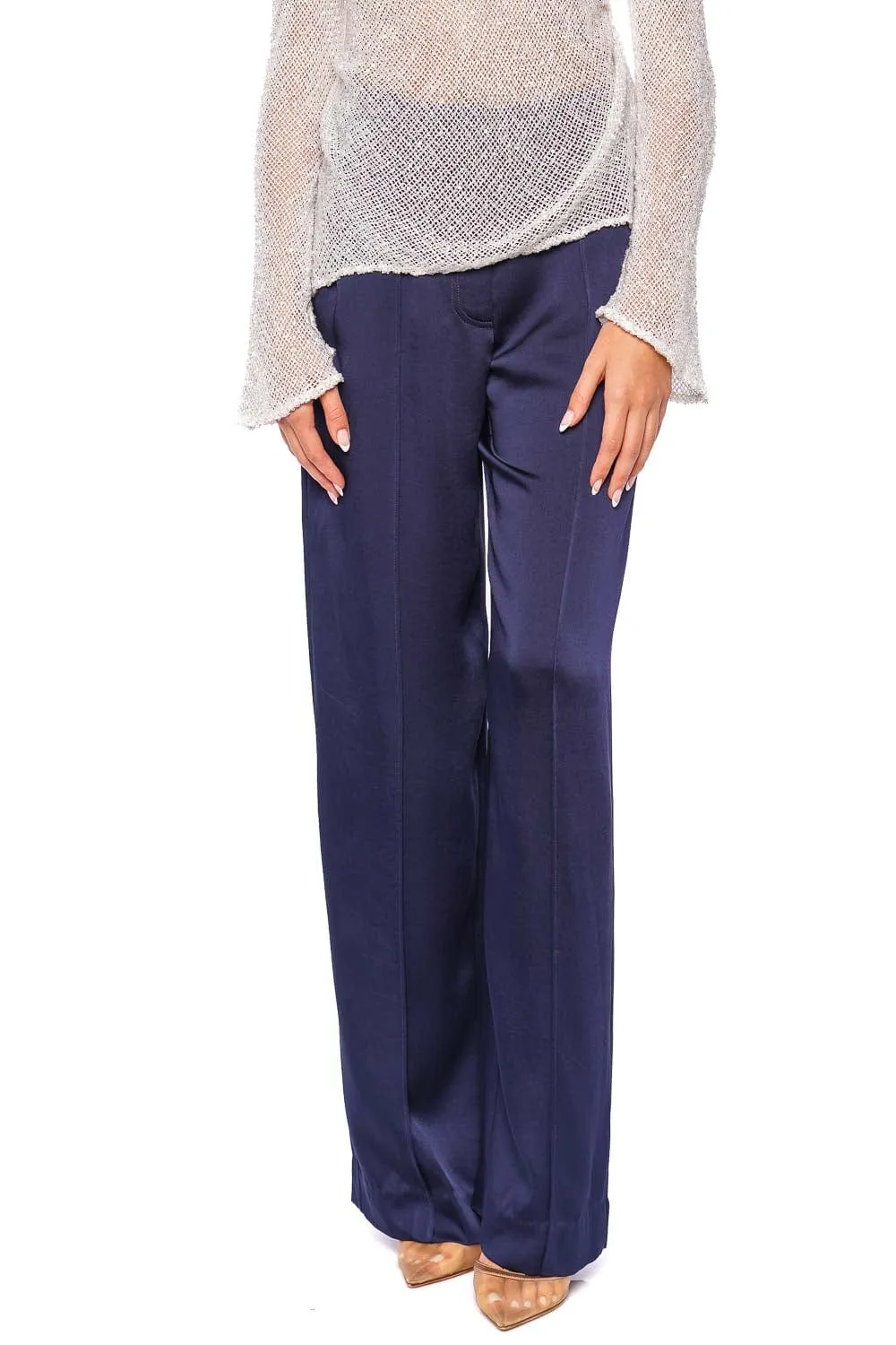 Kyra Midnight Satin Wide Leg Pant