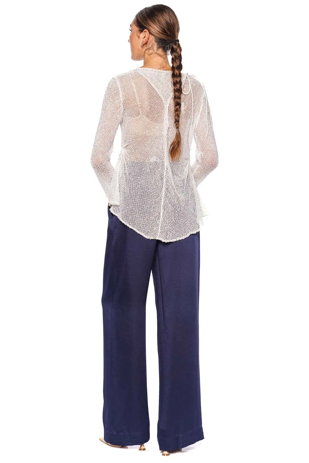 Kyra Midnight Satin Wide Leg Pant