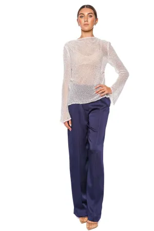 Kyra Midnight Satin Wide Leg Pant