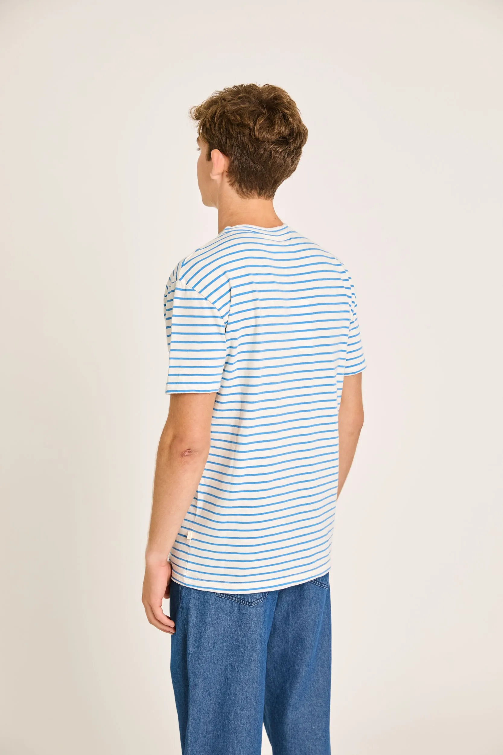 La Paz - Guerreiro Pocket Tee - Azure Stripes