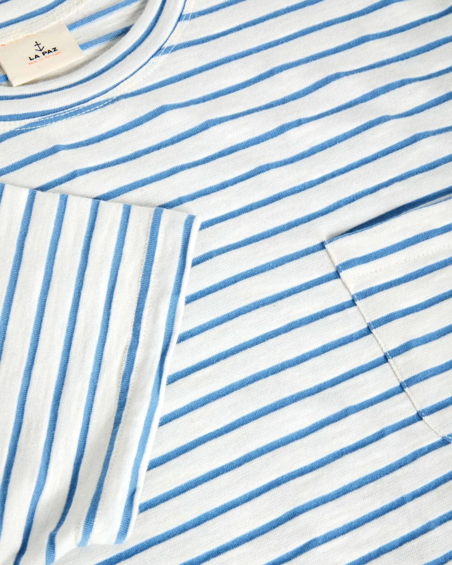 La Paz - Guerreiro Pocket Tee - Azure Stripes