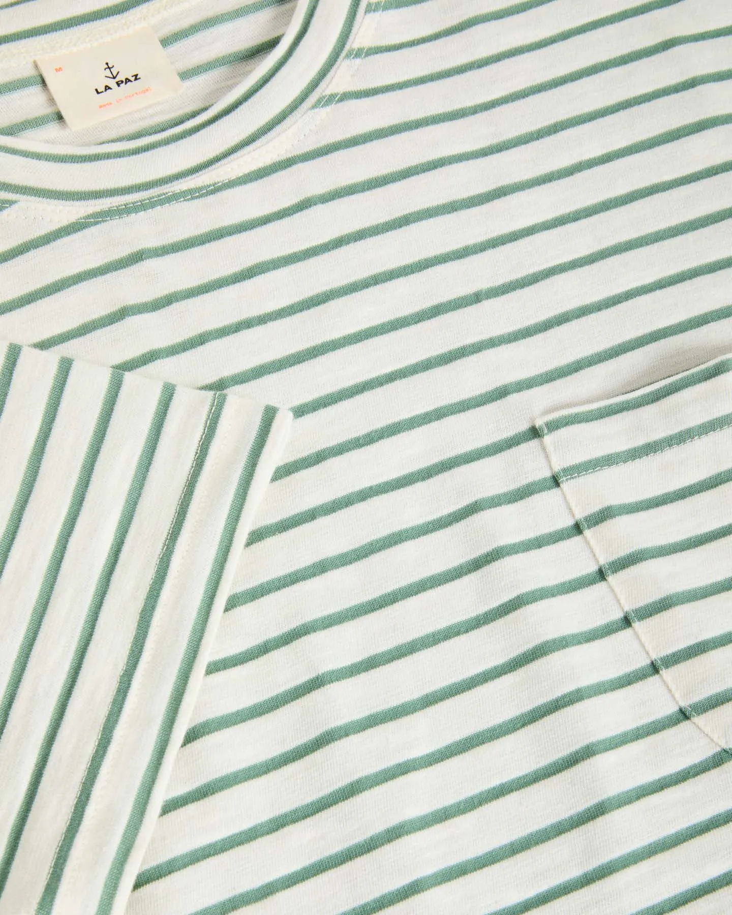La Paz - Guerreiro Pocket Tee - Green Spray Stripes