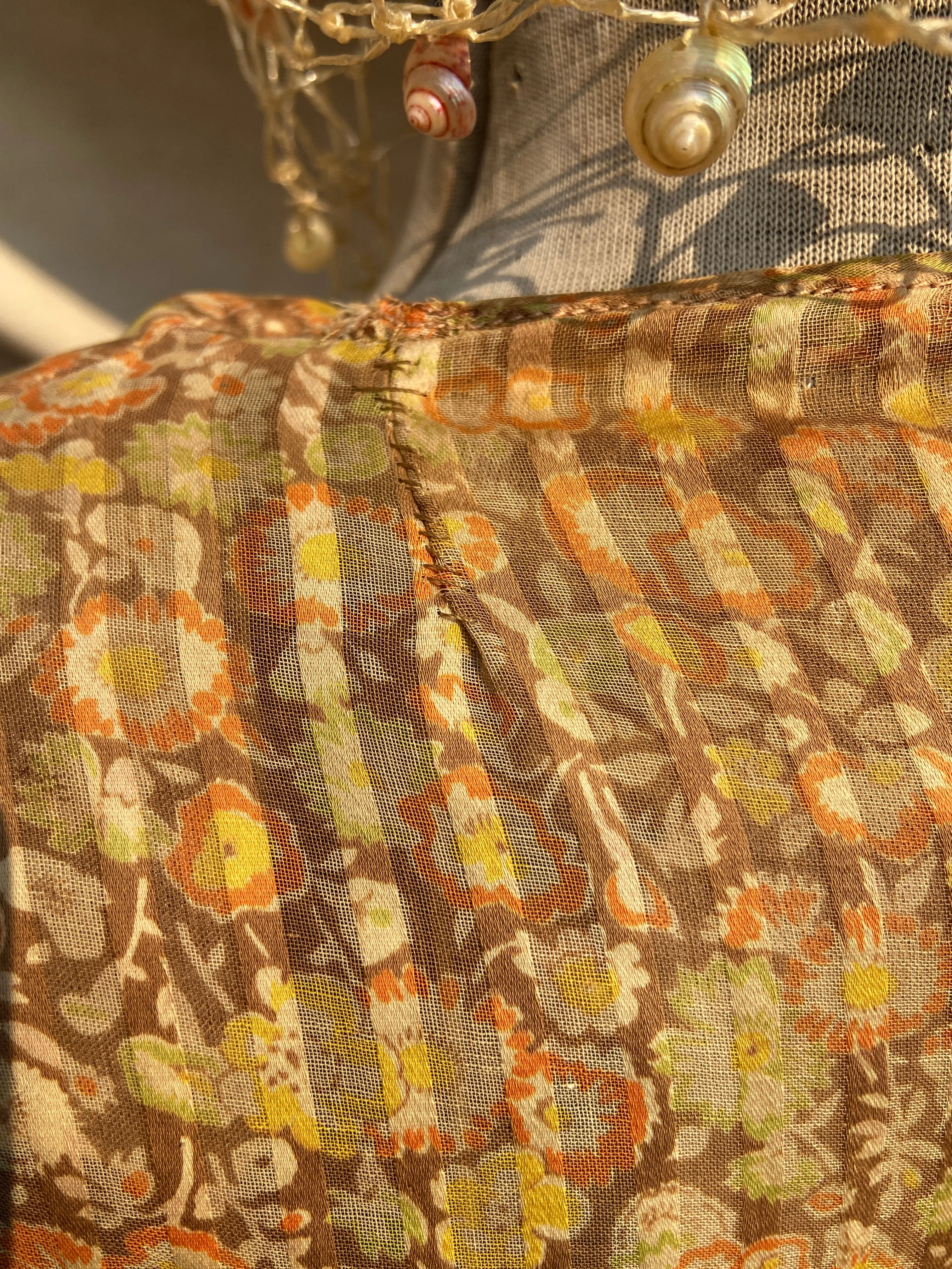 Late 1920s Autumnal Voile Day Dress