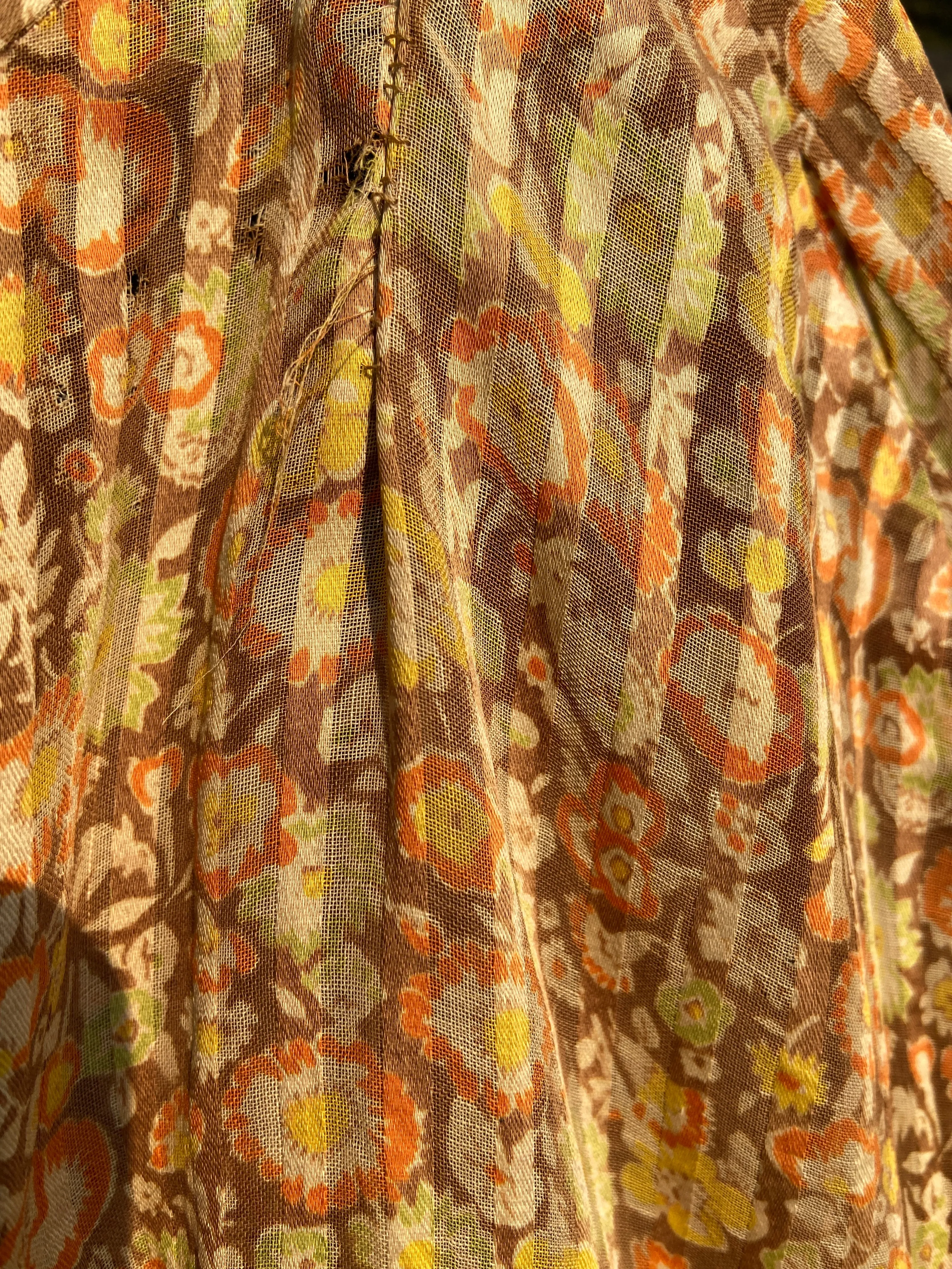 Late 1920s Autumnal Voile Day Dress