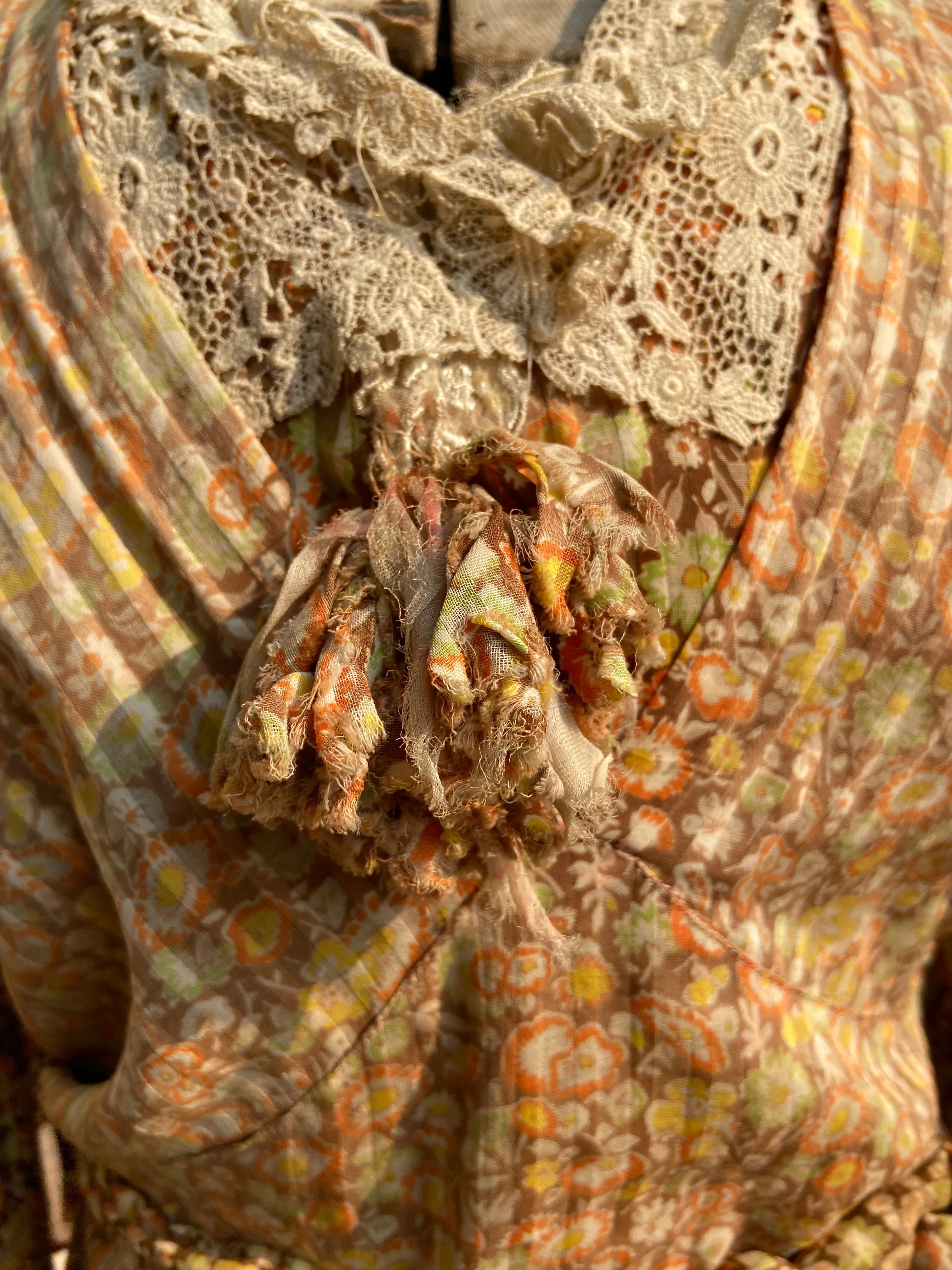 Late 1920s Autumnal Voile Day Dress