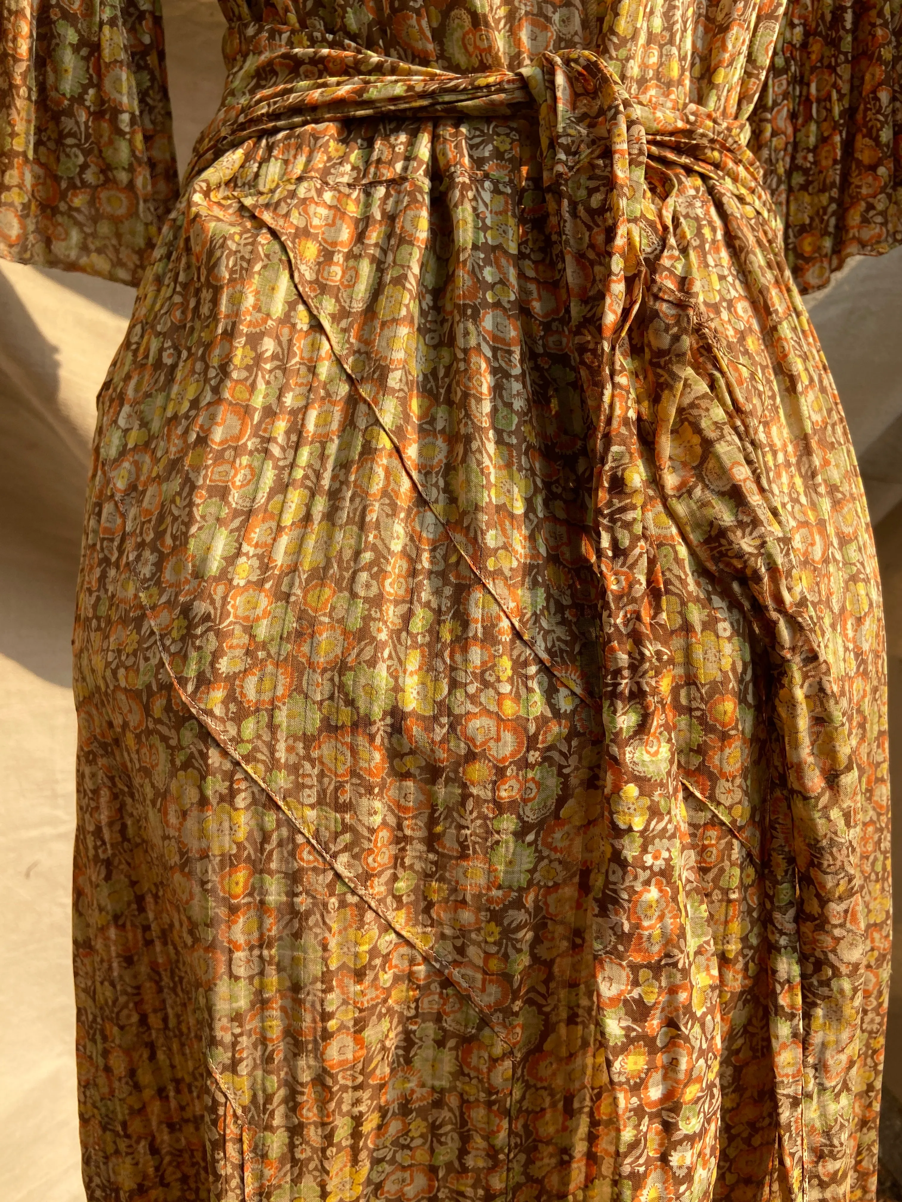 Late 1920s Autumnal Voile Day Dress