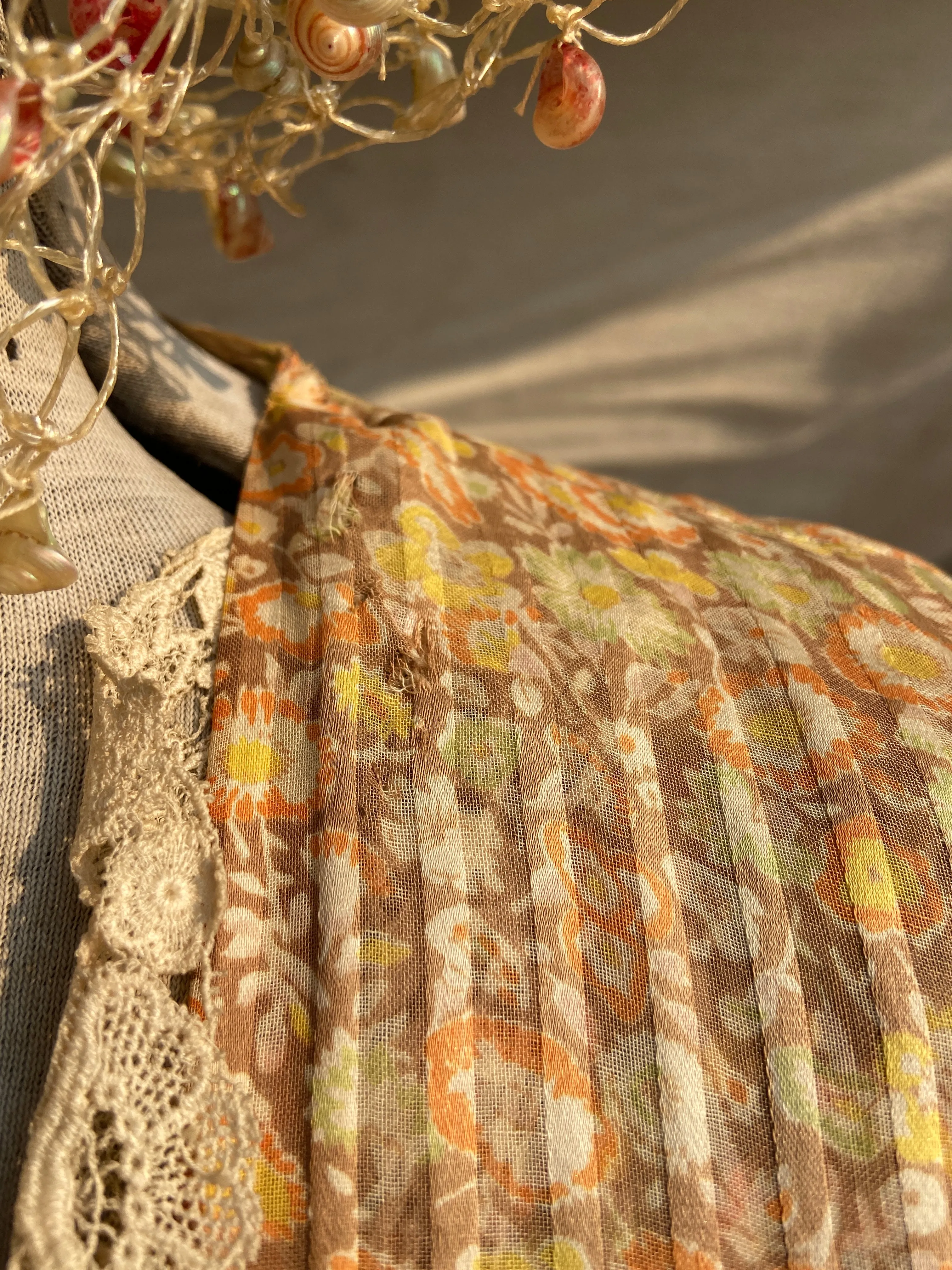 Late 1920s Autumnal Voile Day Dress