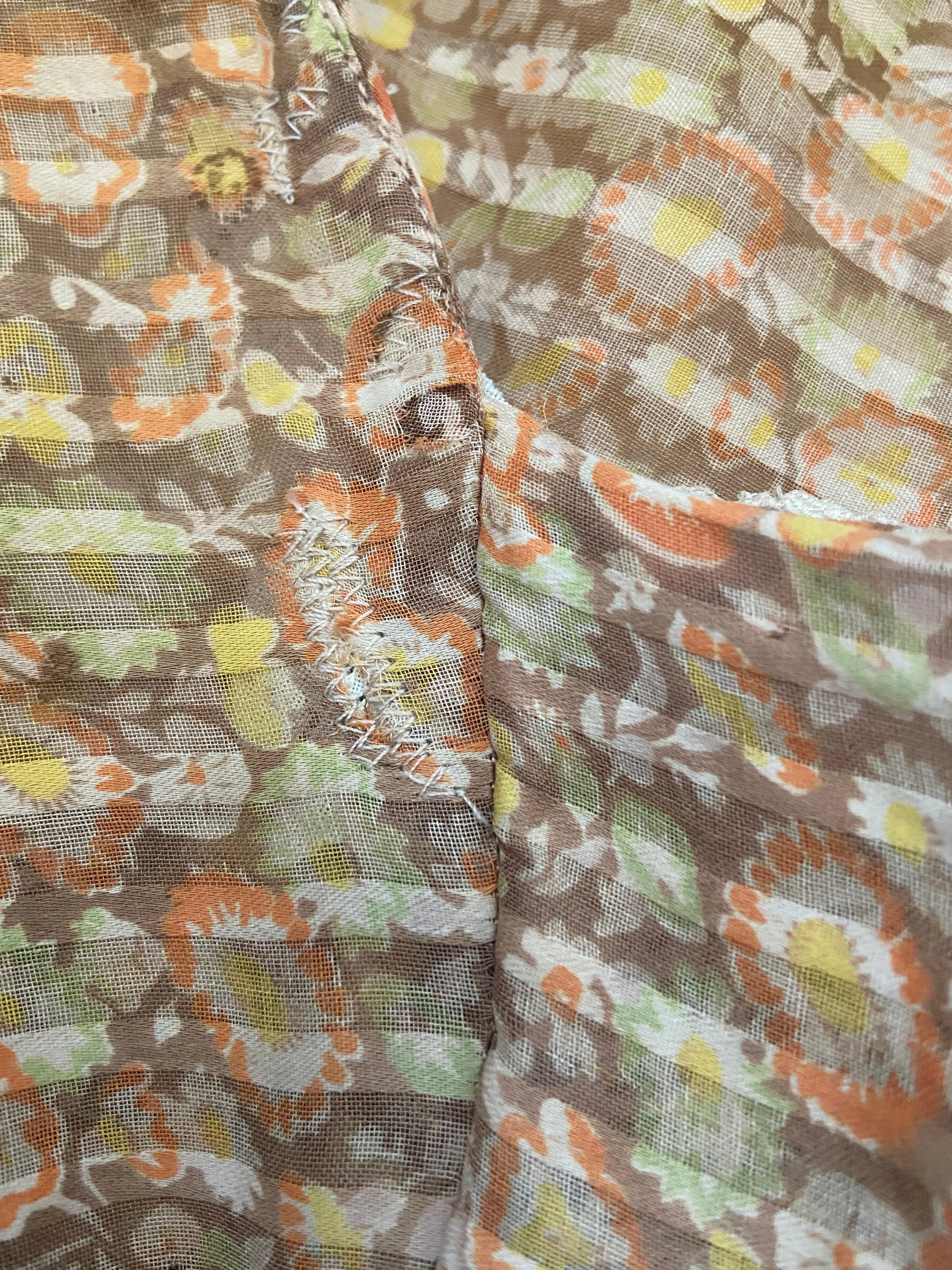 Late 1920s Autumnal Voile Day Dress