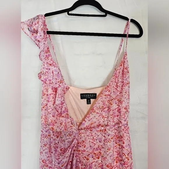 Laundry By Shelli Segal Size 12 Pink Floral Wrap Dress NWOT