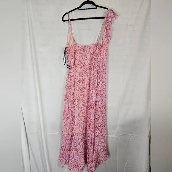 Laundry By Shelli Segal Size 12 Pink Floral Wrap Dress NWOT