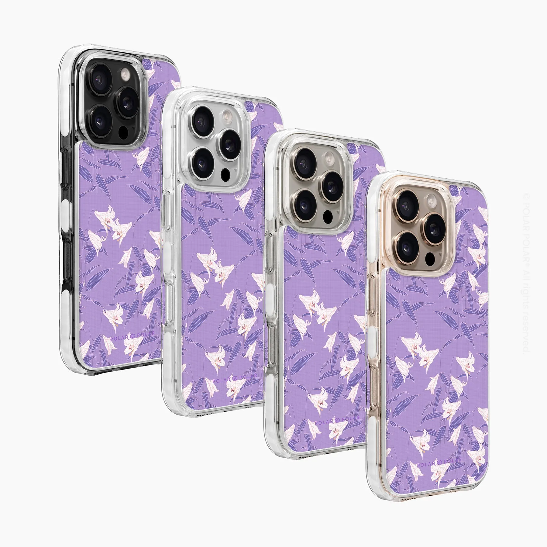 Lavender Lily - iPhone 16 Pro Max Clear Bumper MagSafe Case