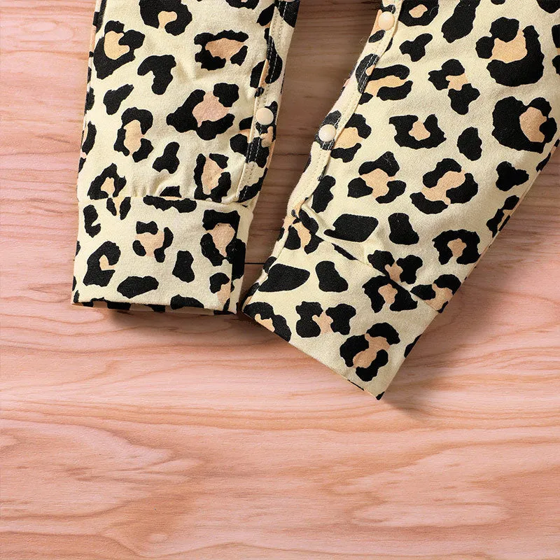 Leopard Jumpsuit With Hat and Headband 3PCS Set 9M-24M