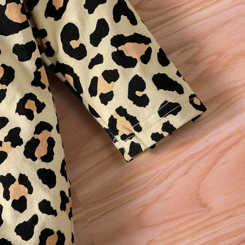 Leopard Jumpsuit With Hat and Headband 3PCS Set 9M-24M