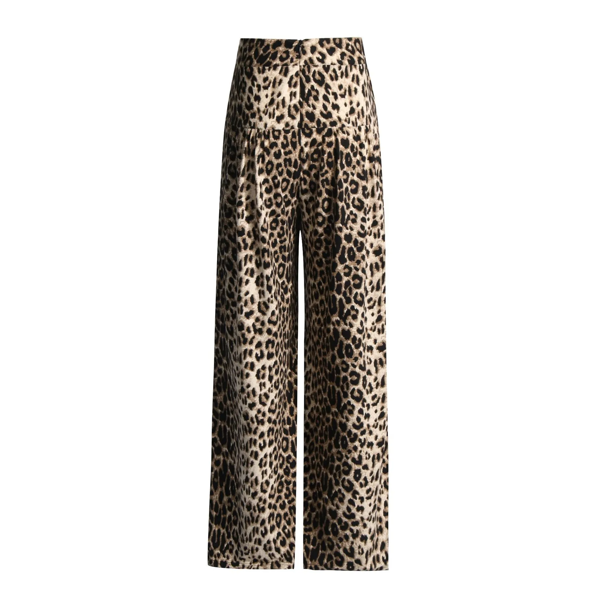 Leopard Print High Waist Wide Leg Pants