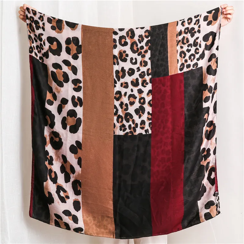 Leopard Printed Scarf Shawl for Women Ladies Girls