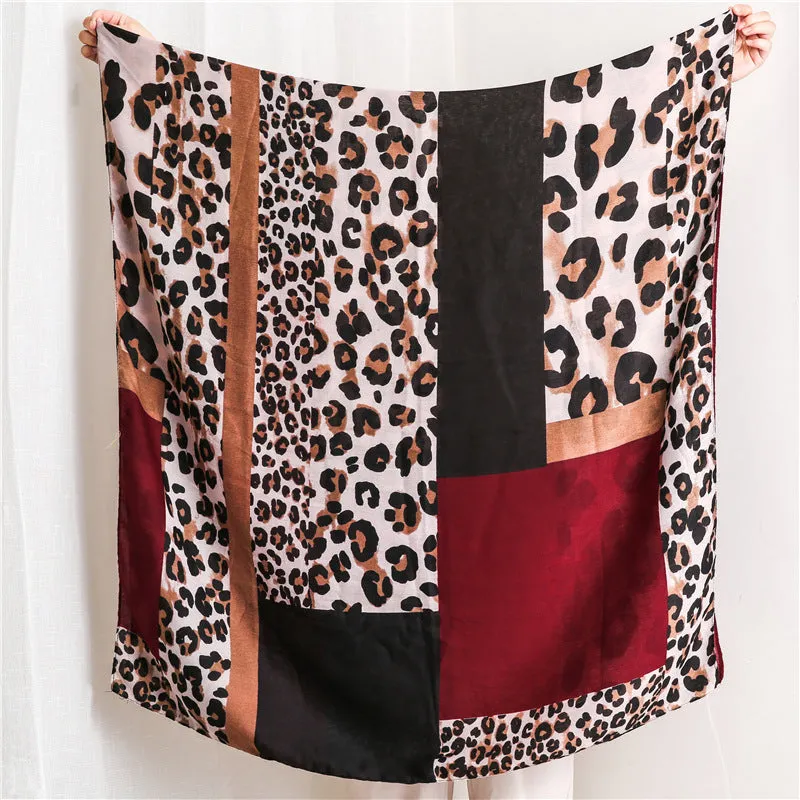Leopard Printed Scarf Shawl for Women Ladies Girls