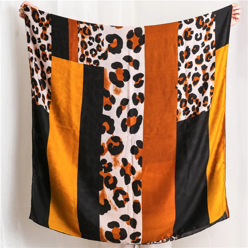Leopard Printed Scarf Shawl for Women Ladies Girls