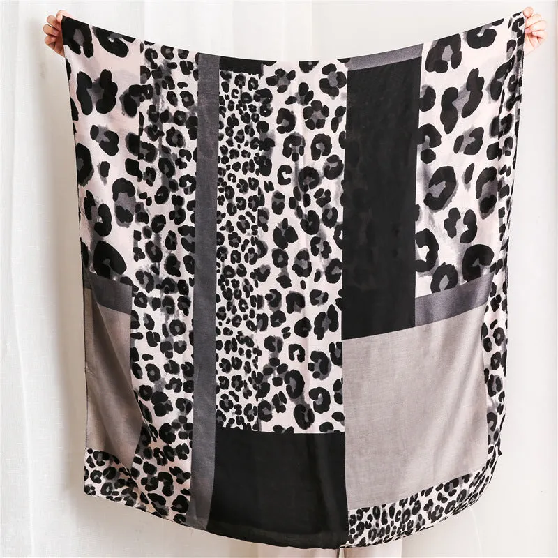 Leopard Printed Scarf Shawl for Women Ladies Girls