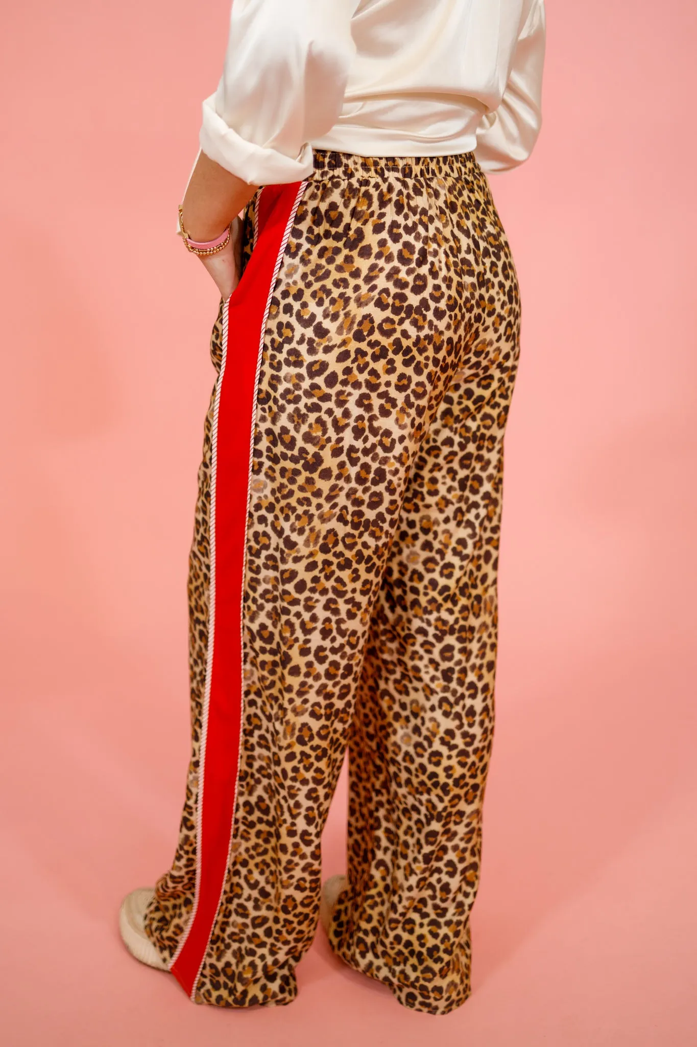 Leopard with Red Side Stripe Pants