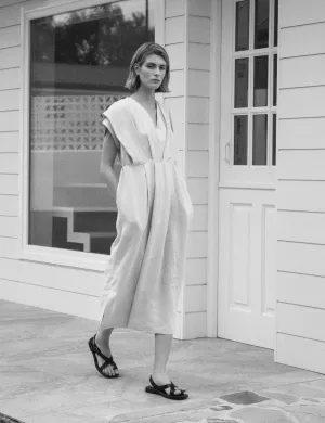 Linda Dress in Cream Linen