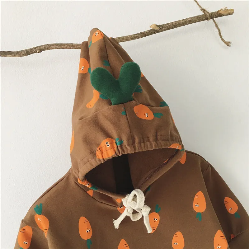 Long-sleeved Cartoon Hooded Romper 7-24M