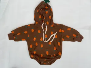 Long-sleeved Cartoon Hooded Romper 7-24M