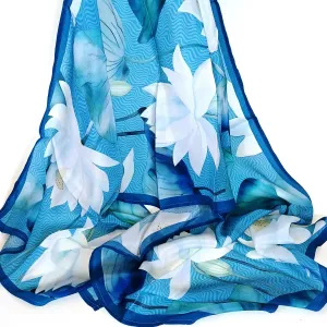 Lotus Cupro Scarf - Turquoise