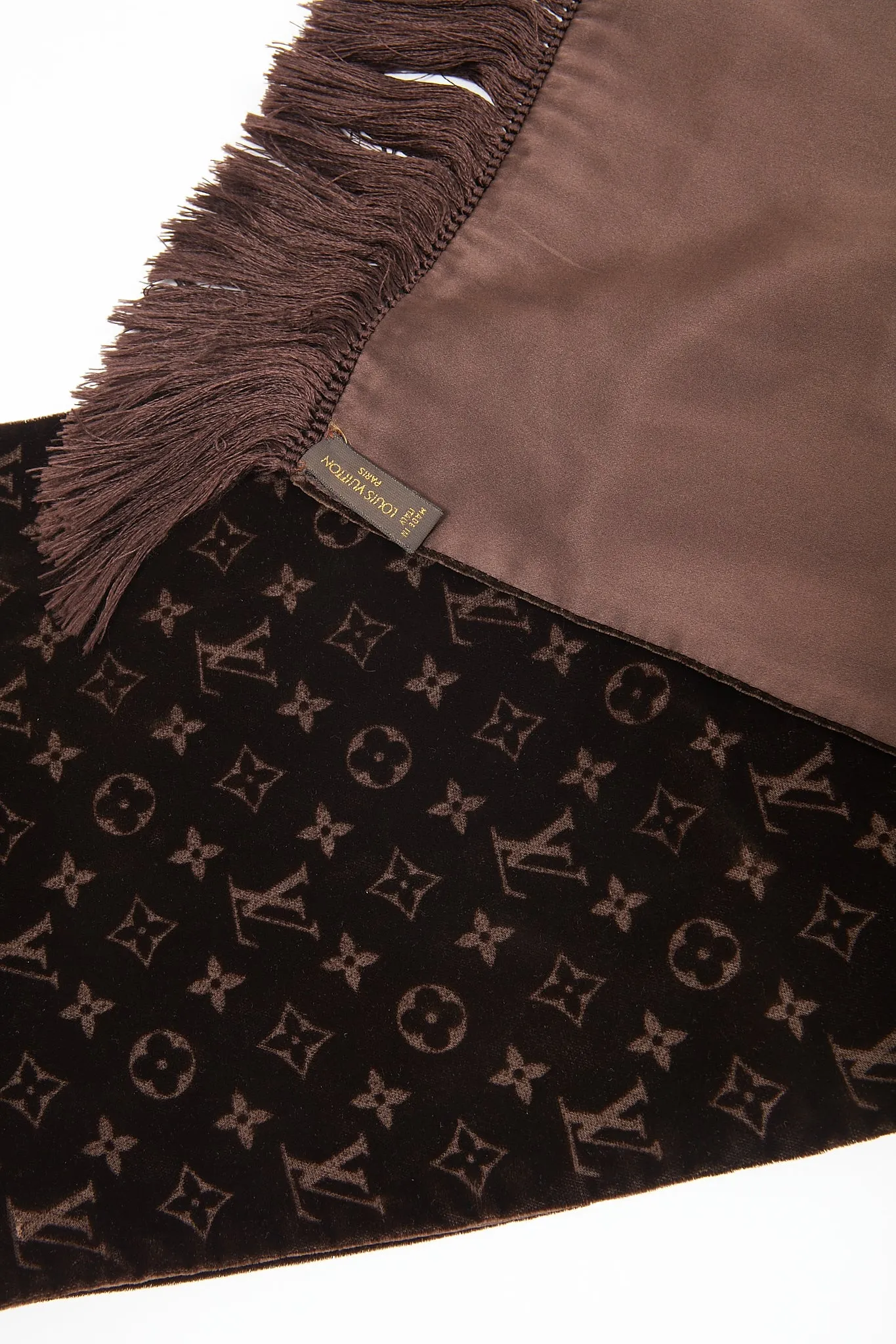 Louis Vuitton Brown Velvet Monogram Scarf