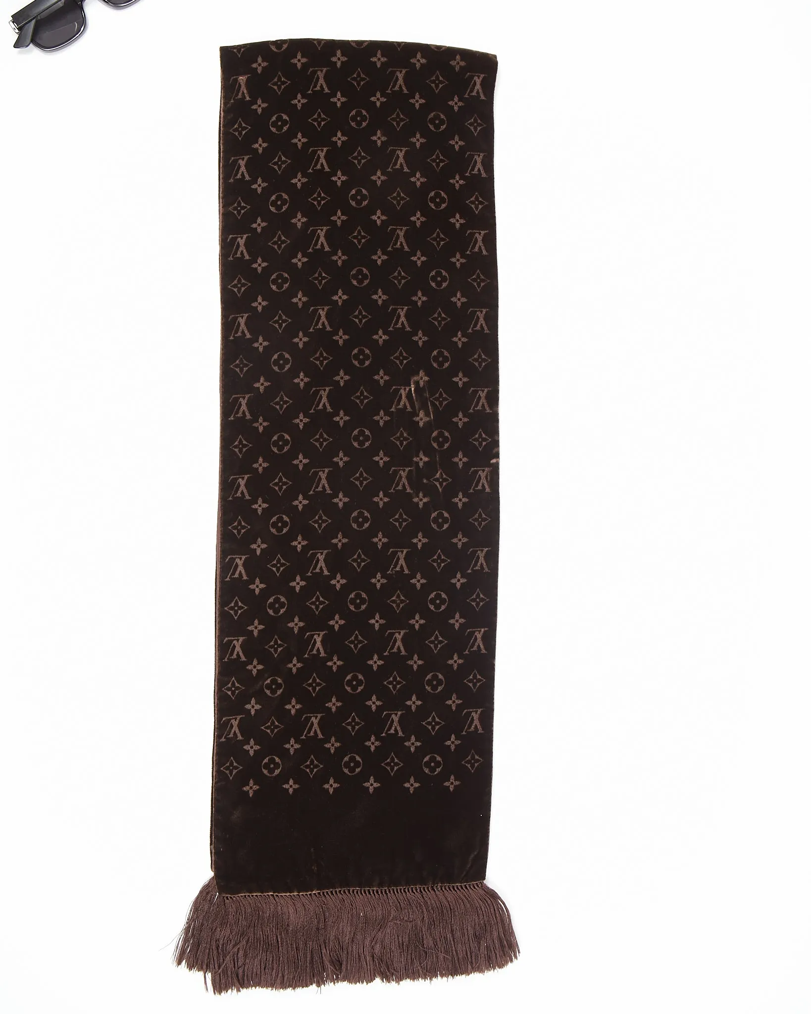 Louis Vuitton Brown Velvet Monogram Scarf