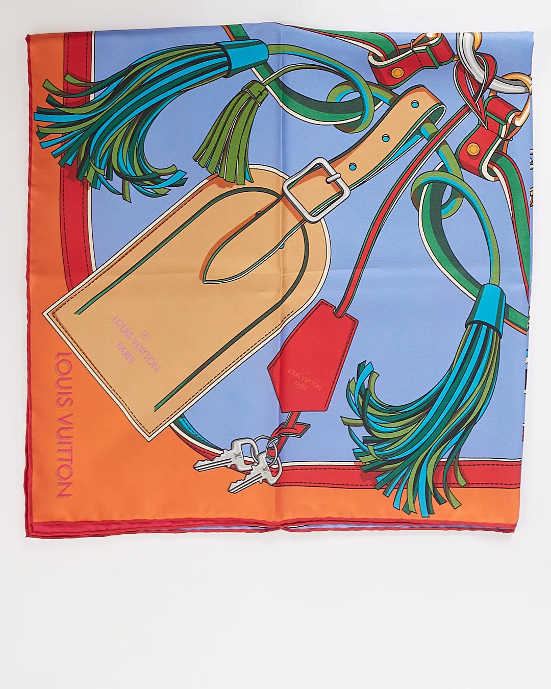 Louis Vuitton Orange/Purple/Red/Blue Reversible Silk Scarf