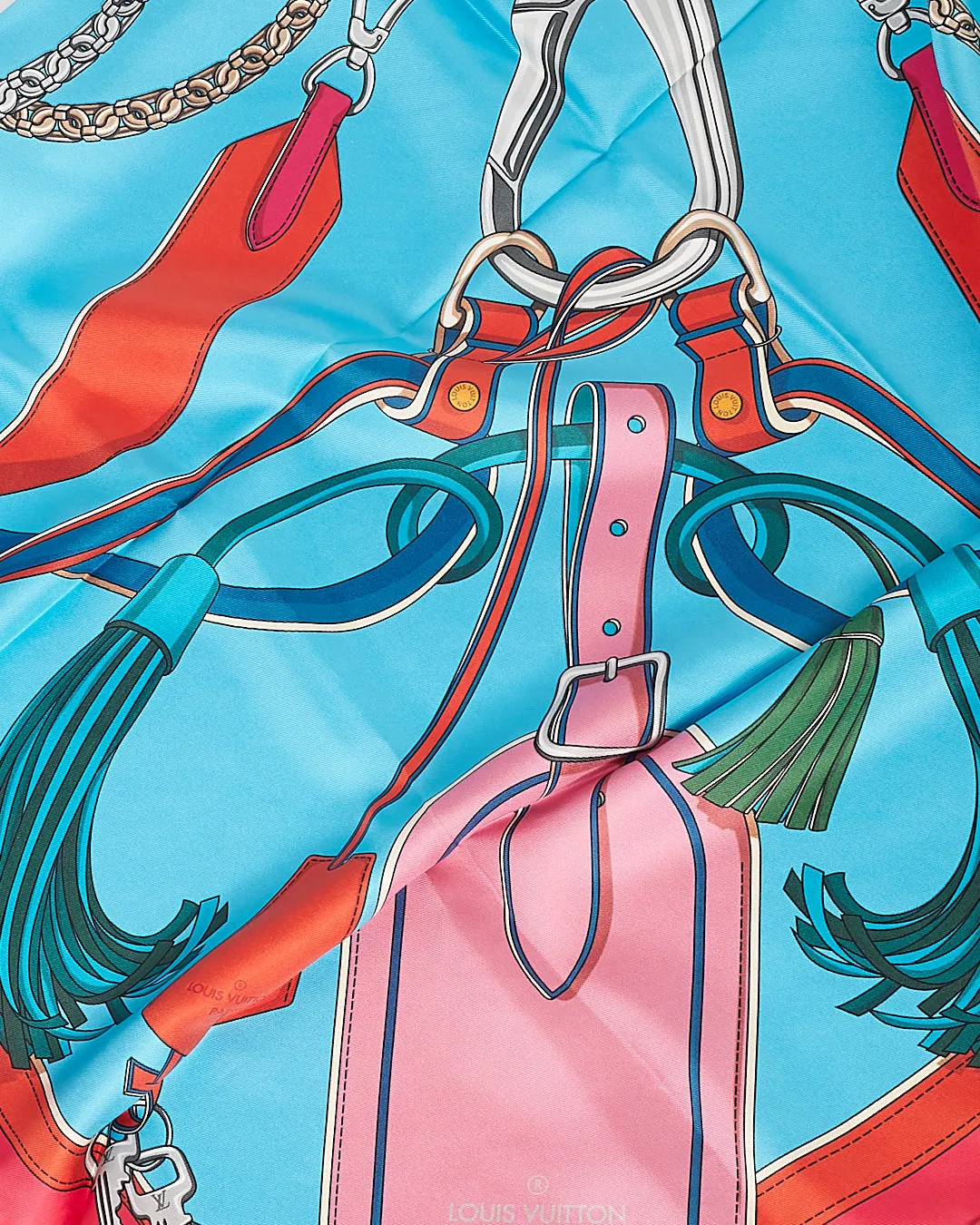 Louis Vuitton Orange/Purple/Red/Blue Reversible Silk Scarf