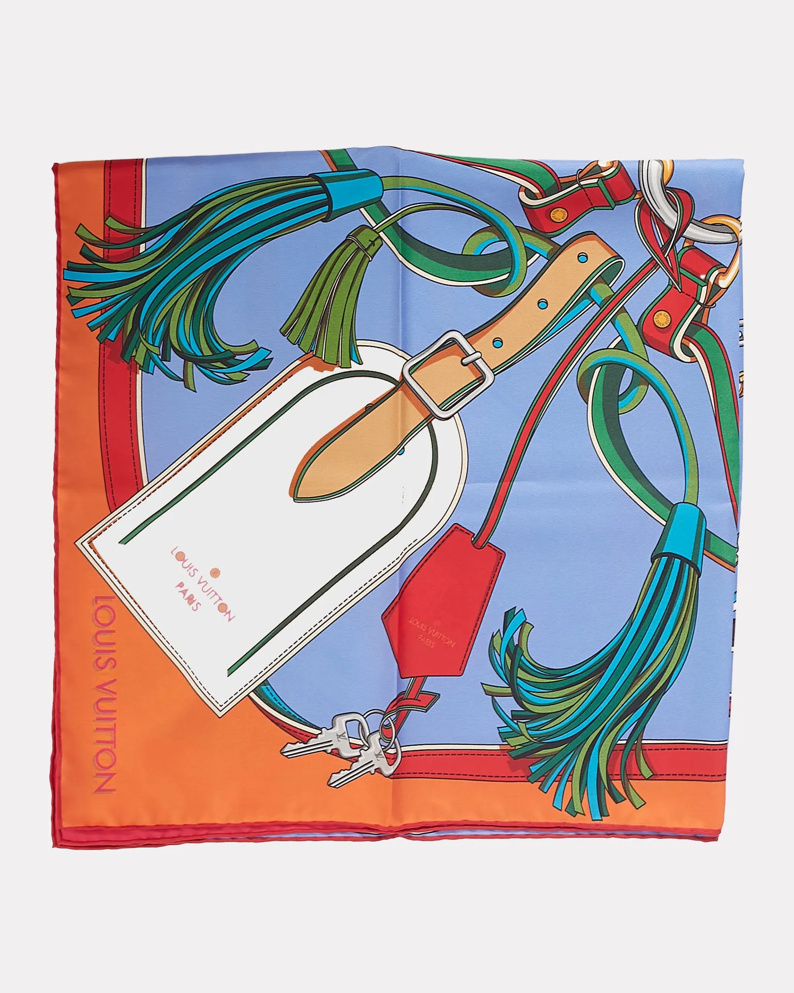 Louis Vuitton Orange/Purple/Red/Blue Reversible Silk Scarf