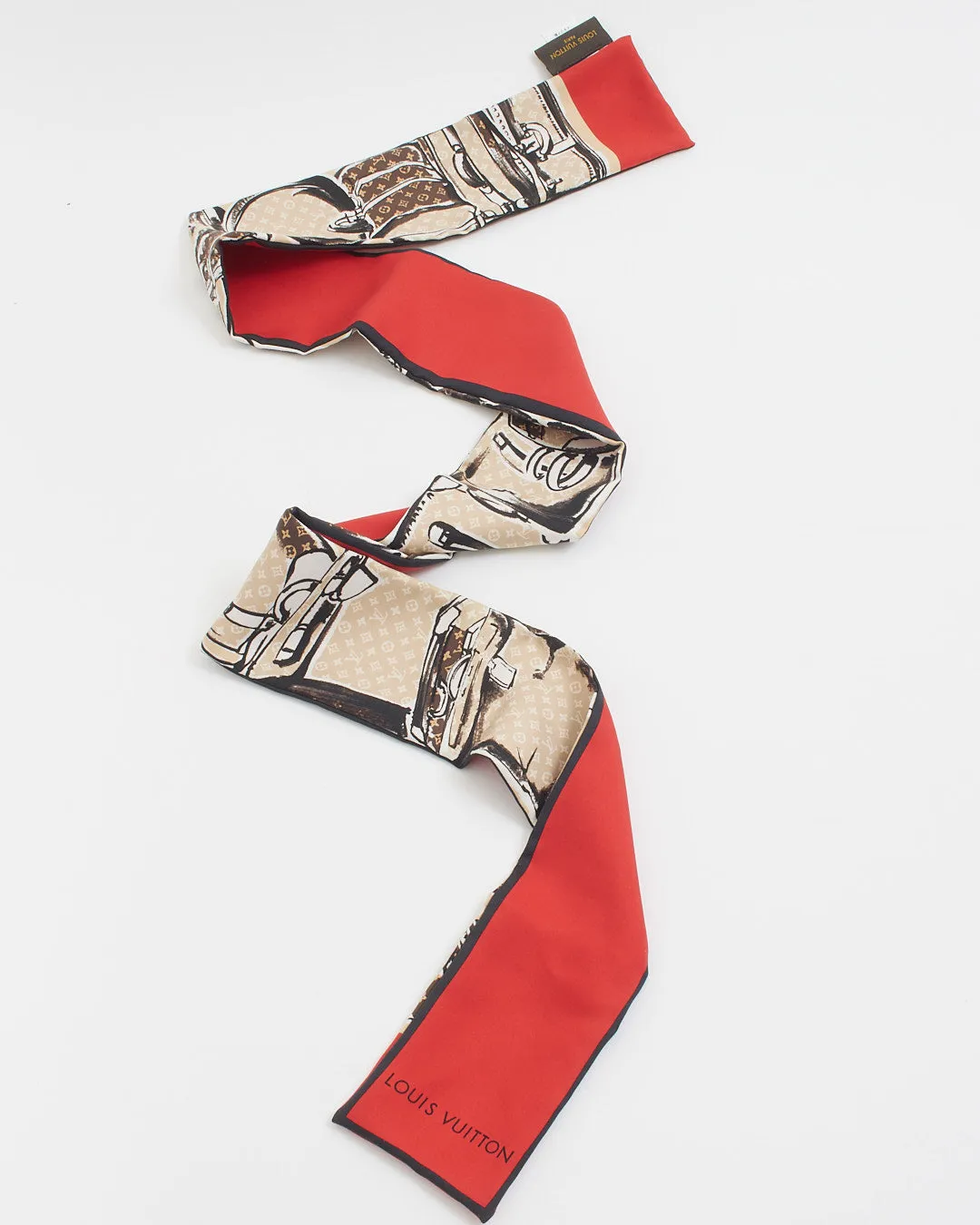 Louis Vuitton Red/Black Trunks Silk Bandeau