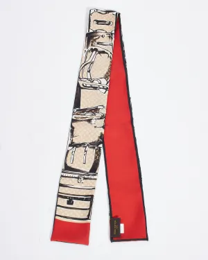 Louis Vuitton Red/Black Trunks Silk Bandeau