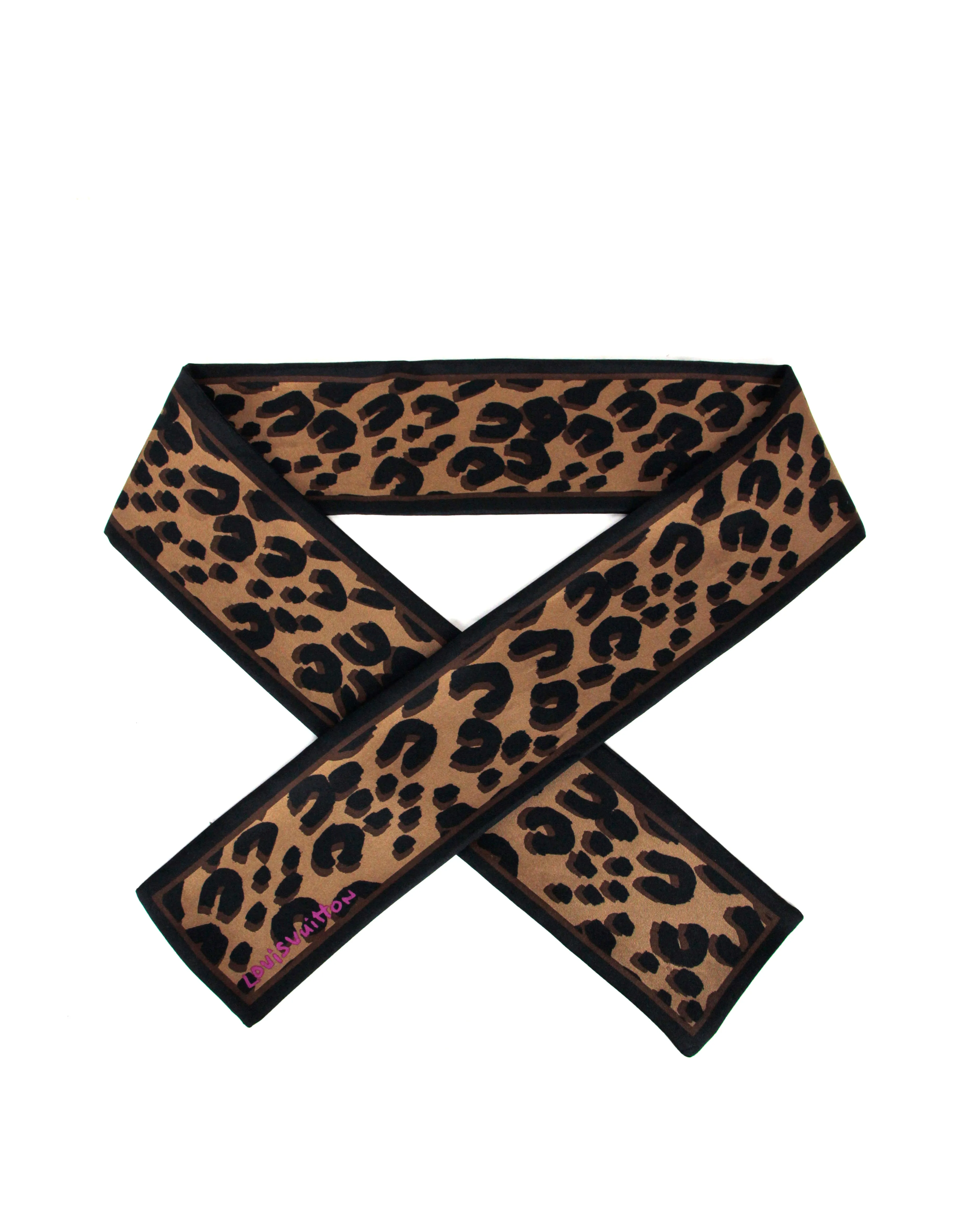 Louis Vuitton Silk Leopard Print Bandeau