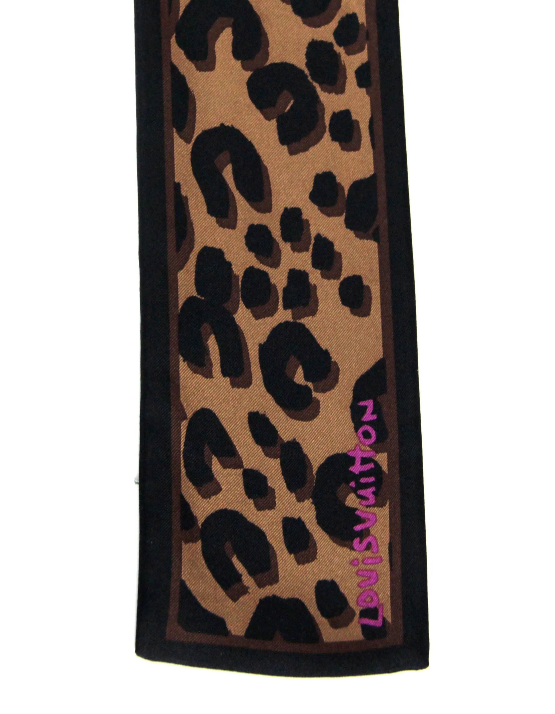 Louis Vuitton Silk Leopard Print Bandeau