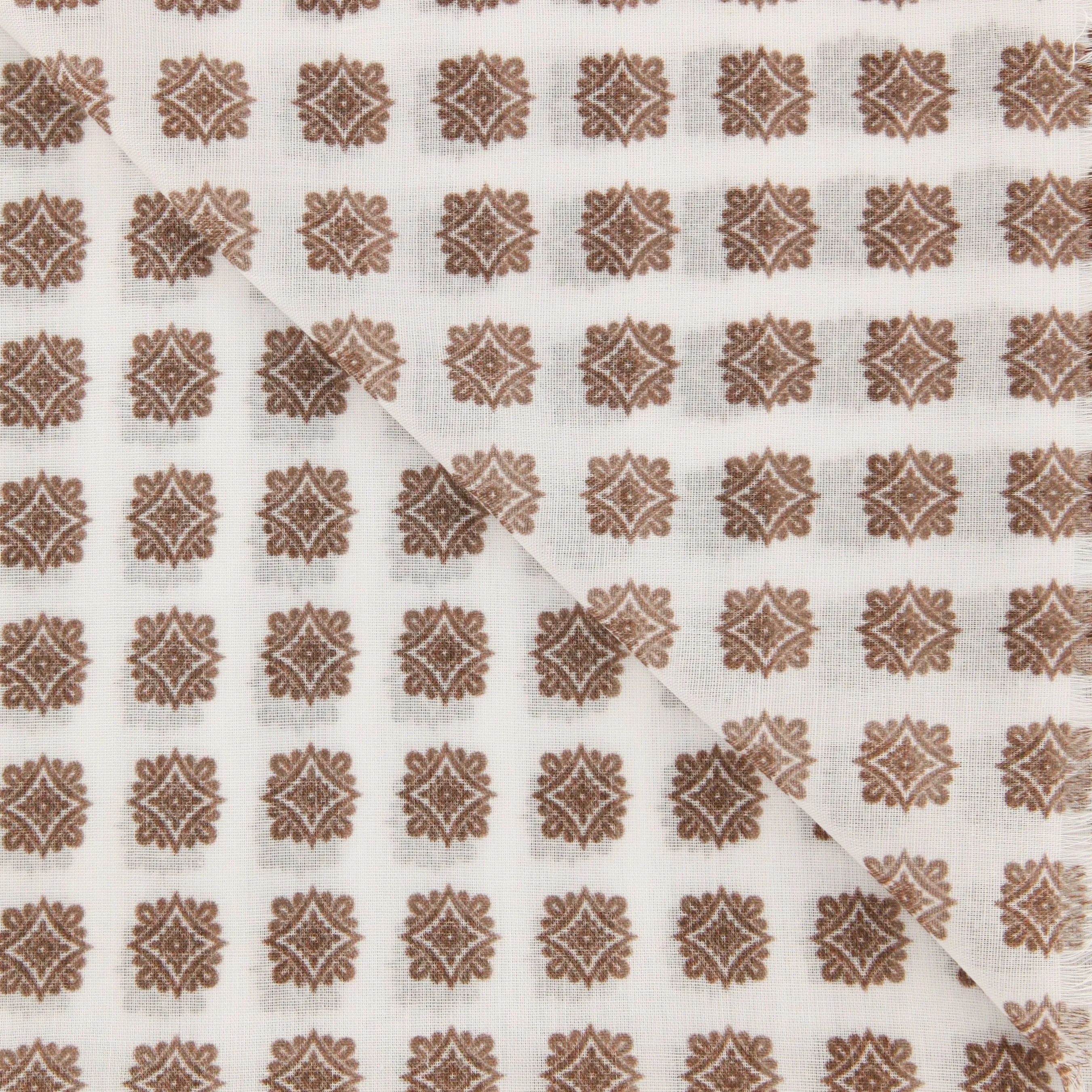 Luigi Borrelli Brown Cotton Scarf