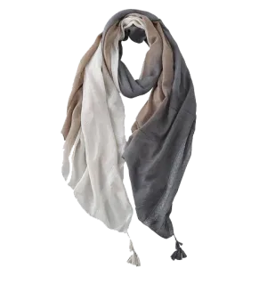 Luxe Dip-Dye Cotton Tassel Scarf