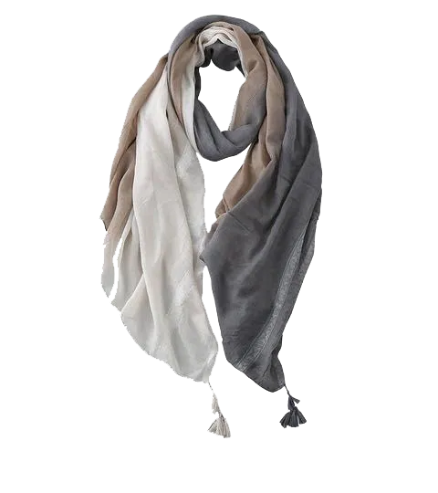 Luxe Dip-Dye Cotton Tassel Scarf