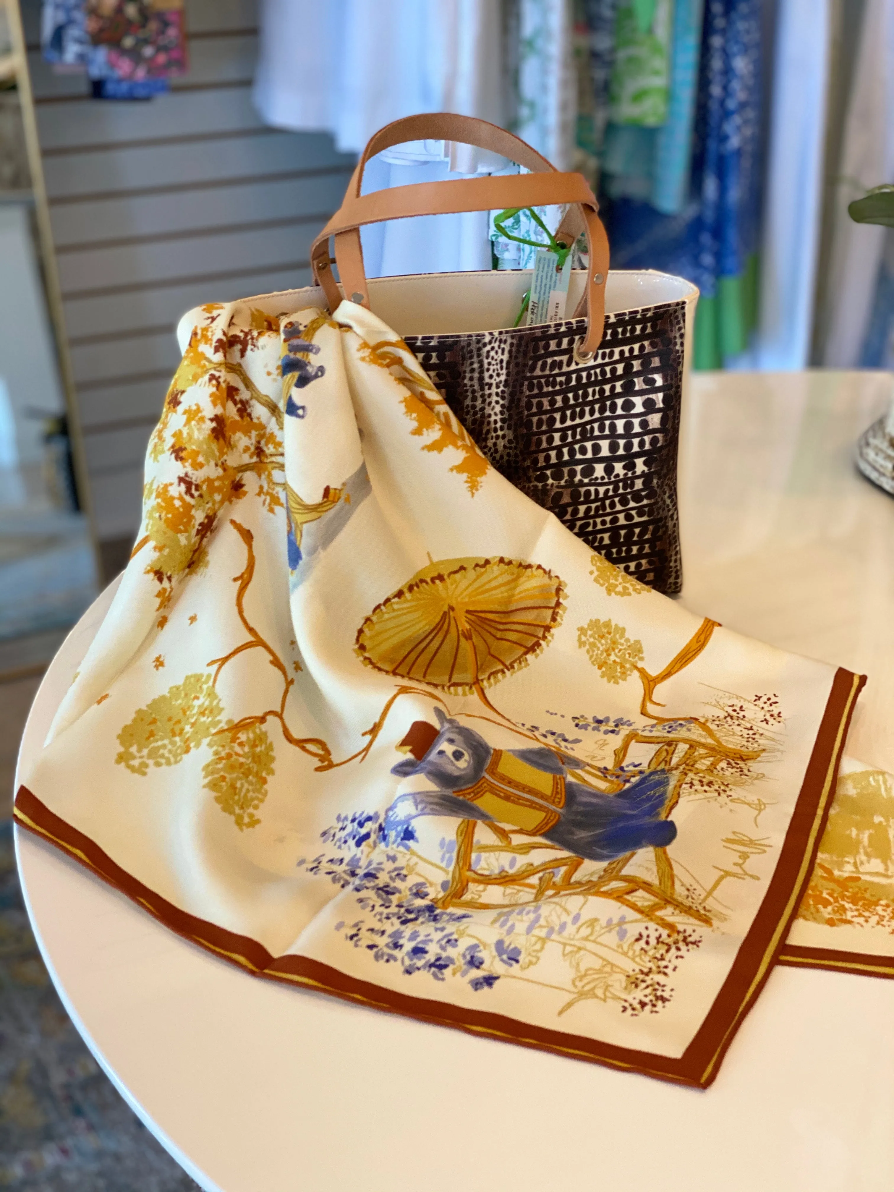 Luxe Silk Twill Scarf- Blue Ridge Scarf - Cream or Midnight