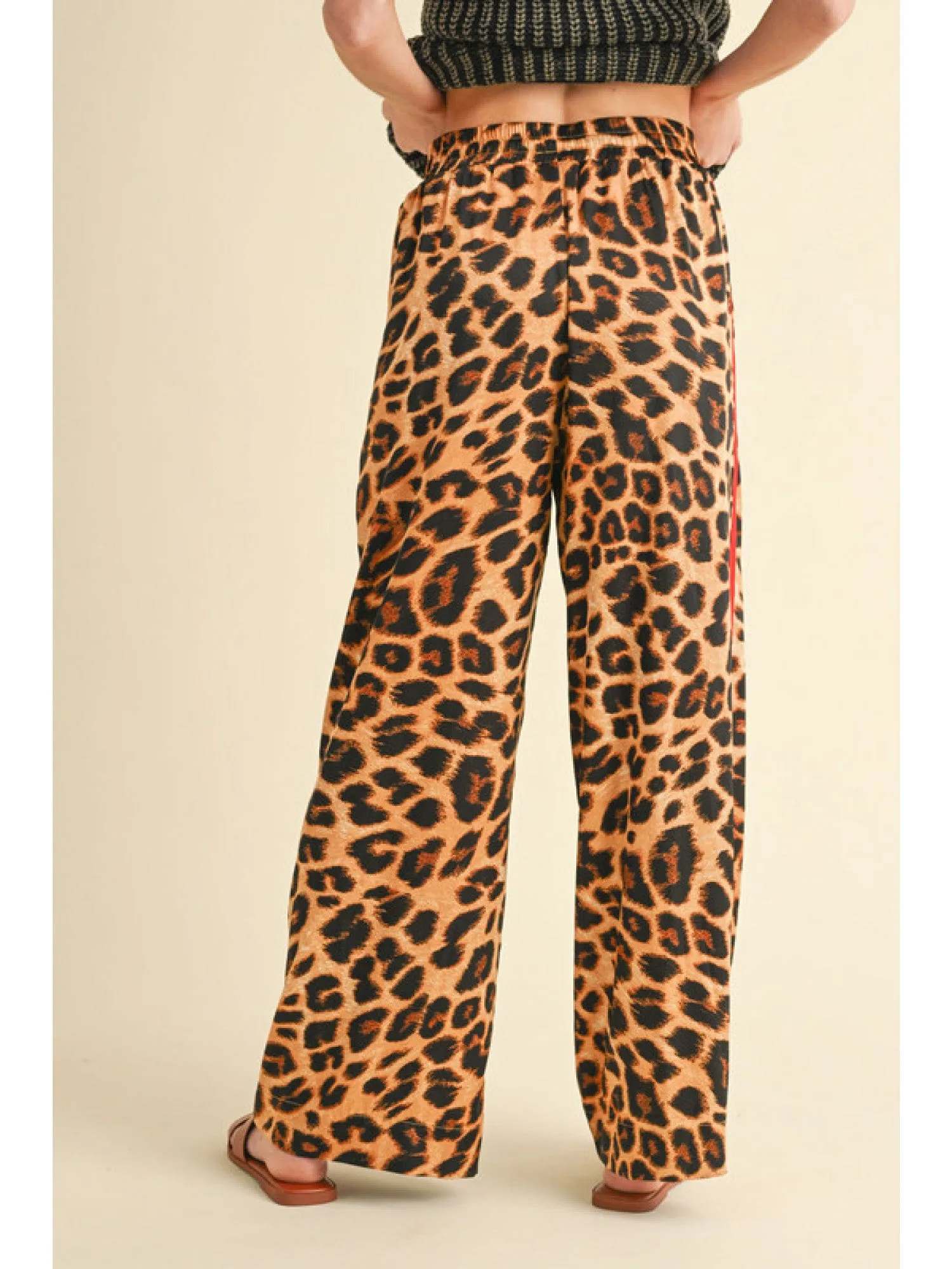 Macy Red & Leopard Print Pants