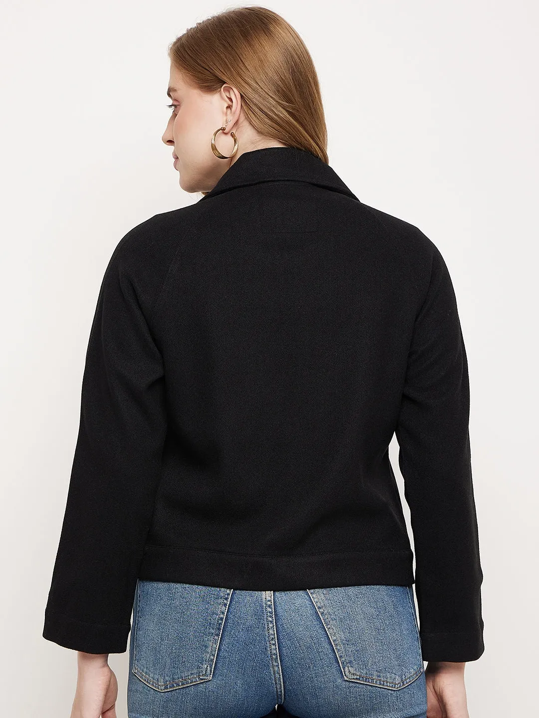 Madame Black Front Pocket Shacket