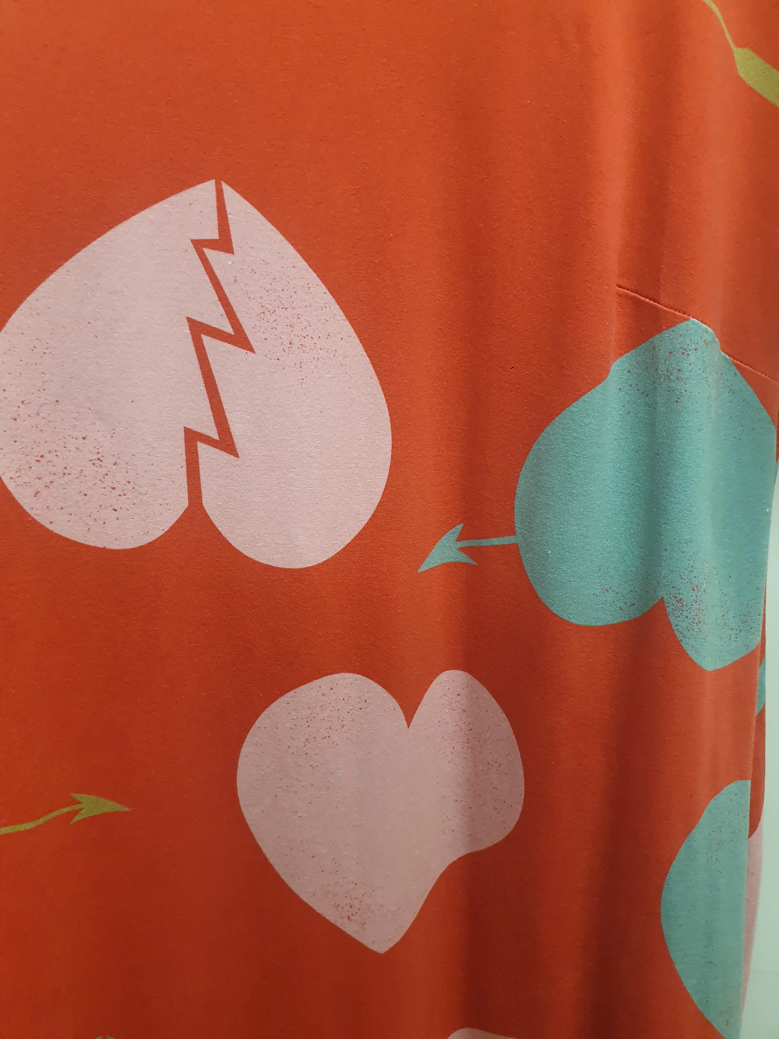 Made590 red heart print dress size 3X