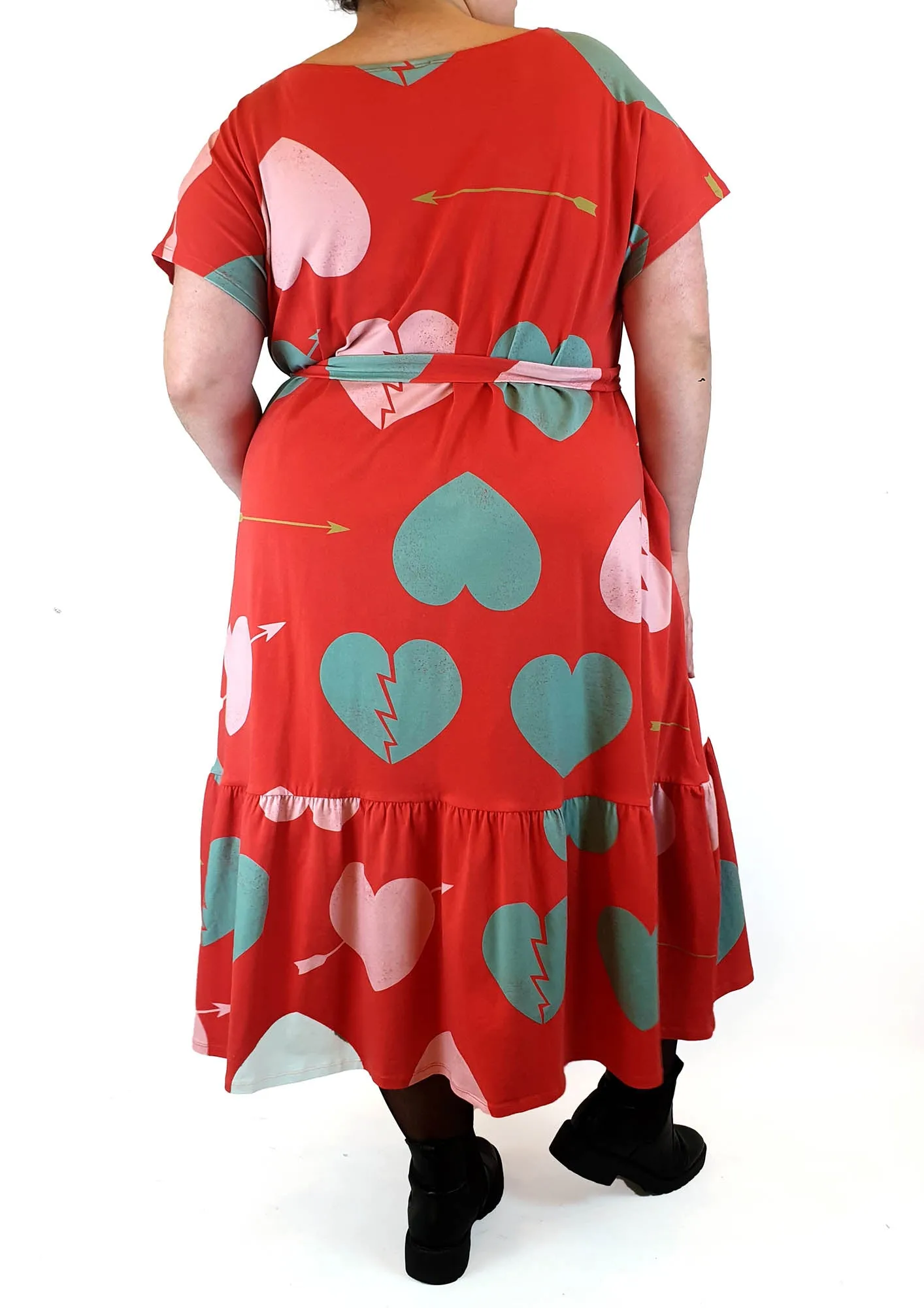 Made590 red heart print dress size 3X