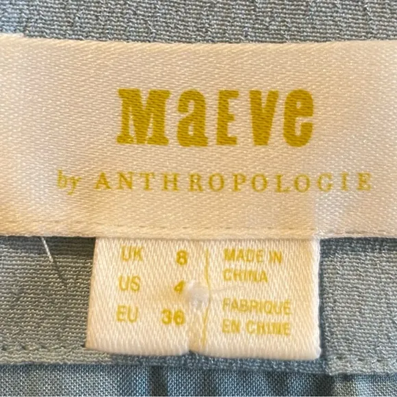 Maeve by Anthropologie Rosalia Faux Wrap Light Blue Floral / Birds Dress Size 4