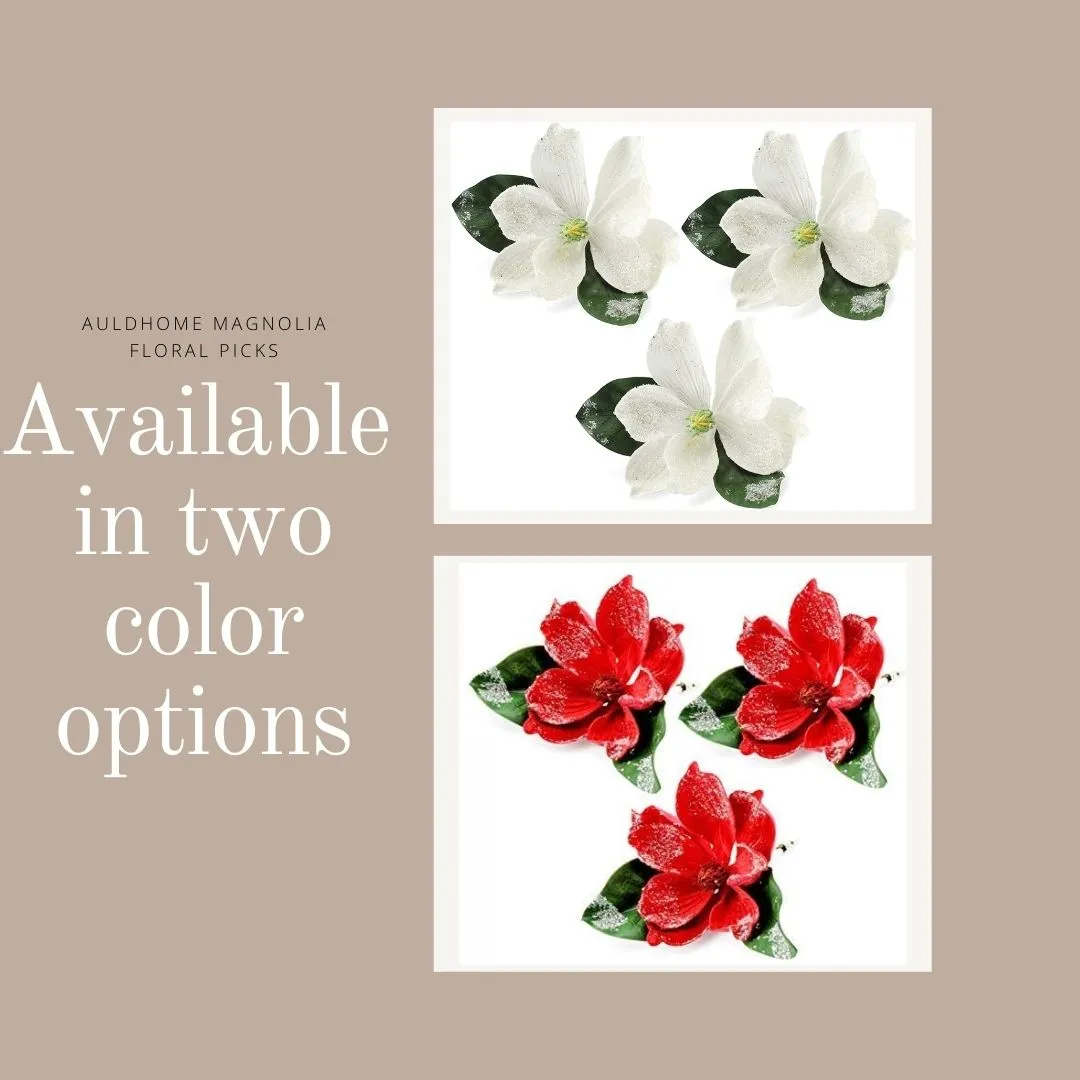 Magnolia Floral Picks (White, Case of 42)