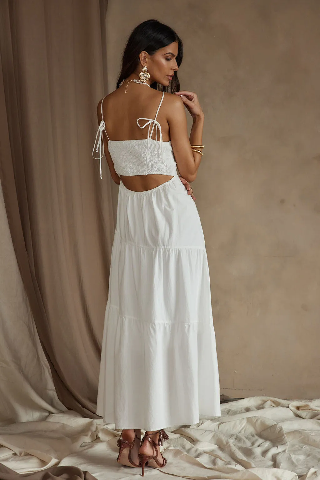 Magnolia White Linen Maxi Dress