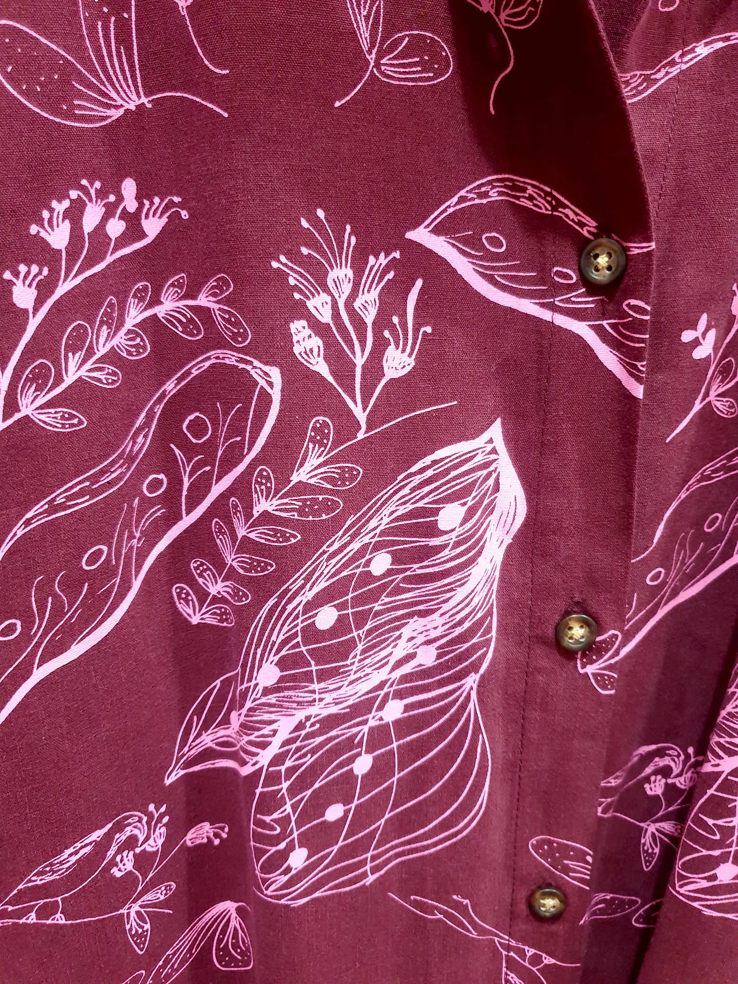 Magpie Goose deep red print dress size 14, best fits 12-14