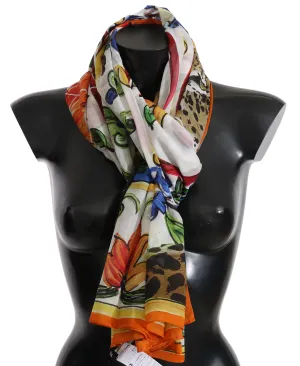 Majolica Leopard Cotton Wrap Shawl Scarf